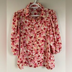 Nanette Lepore Floral Button Down Blouse
